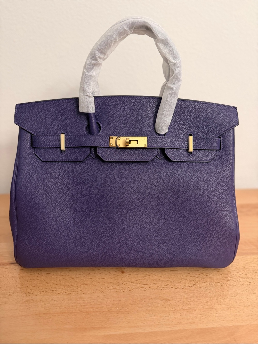 IMPORTED HANDMADE PLATED GHW IRIS CASSIS PURPLE 35 CM BIRKIN